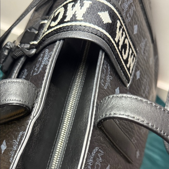 MCM Black and Gray Logo Tote - Picture 14 of 14